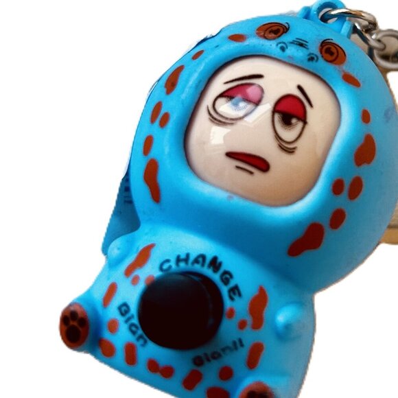 Kids Cartoon Happy & Sad Face Dual mode Unique Novelty Blue Keychain - Picture 6 of 7